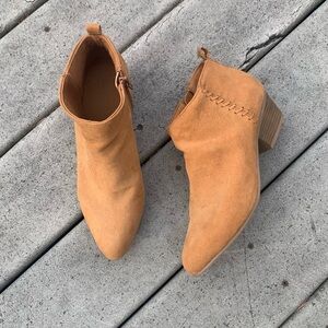 Tan “Suede” Ankle Bootie | Western Brown Ankle Boots
